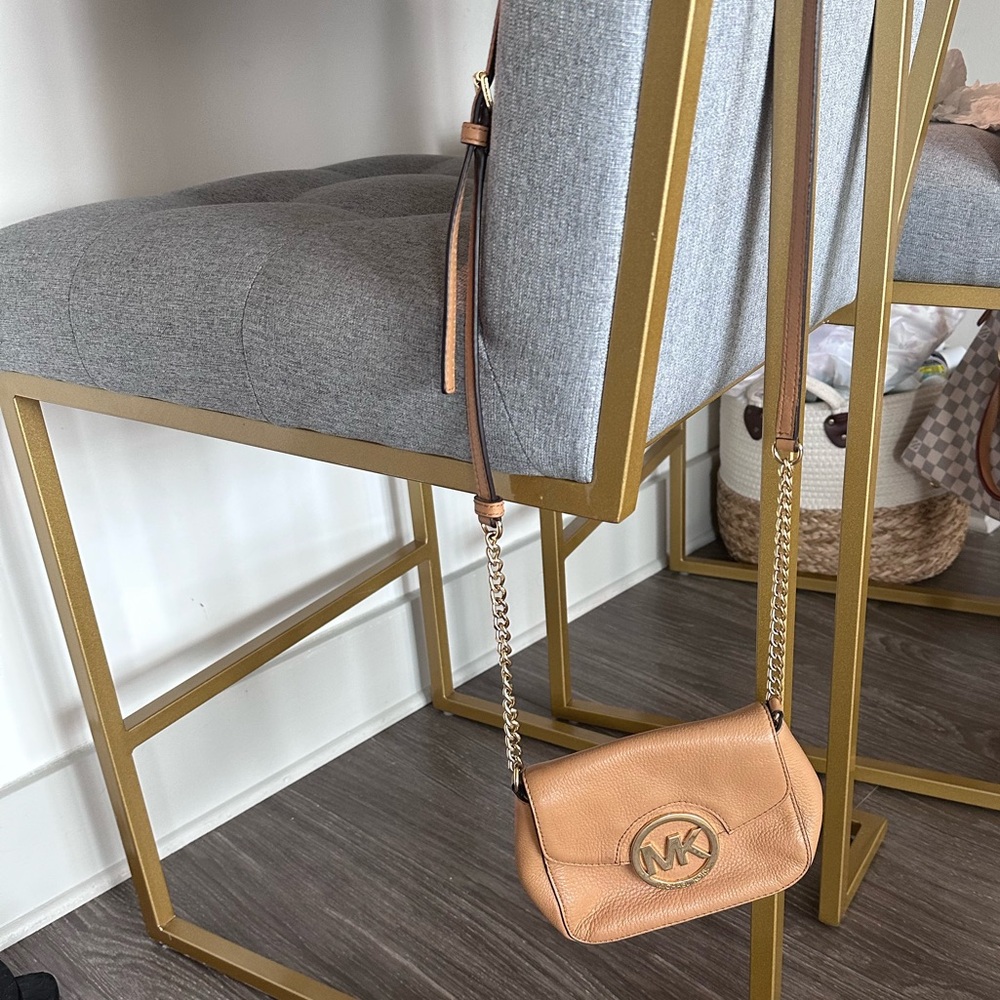 Vintage Michael Kors Tan Leather Crossbody Bag